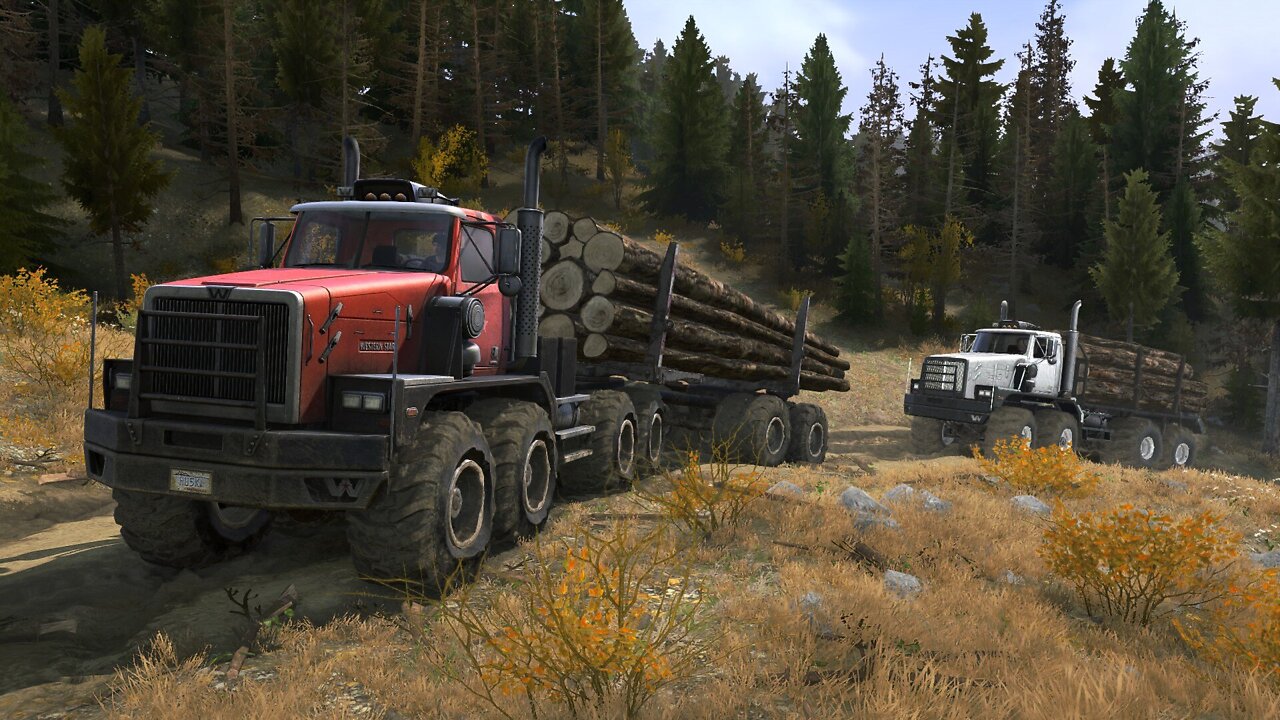 Mudrunner: Western Star 6900XD 8x8 (red) version - Downhill Map