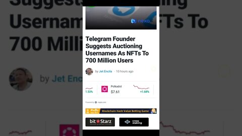 Telegram Founder Suggests Auctioning Usernames As NFTs To 700 Million Users @AltcoinDaily