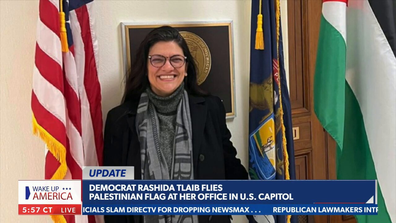 Rashida Tlaib flies Palestinian flag at U.S. Capitol