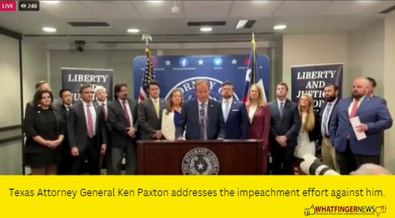 Texas Attorney General Ken Paxton addresses the impeachment effort against him.