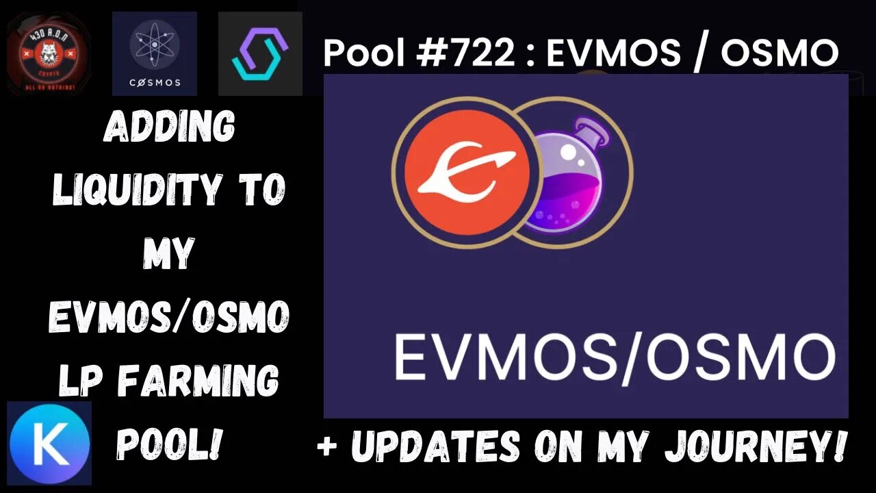 ADDING LIQUIDITY💰INTO MY EVMOS/OSMO LP FARMIBG POOL! + UPDATES ON MY JOURNEY.....☄️🧪