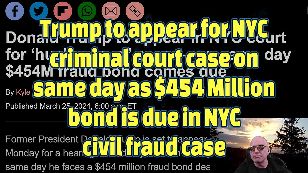 Trump to appear for NYC criminal court case on same day as $454 Million bond is due-482