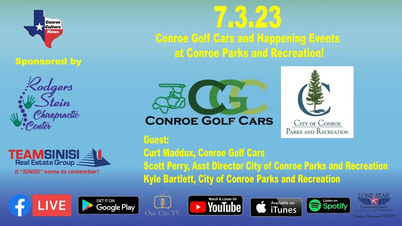 7.3.23 - Conroe Golf Cars and Happening Events at Conroe Parks and Recreation! - Conroe Culture News