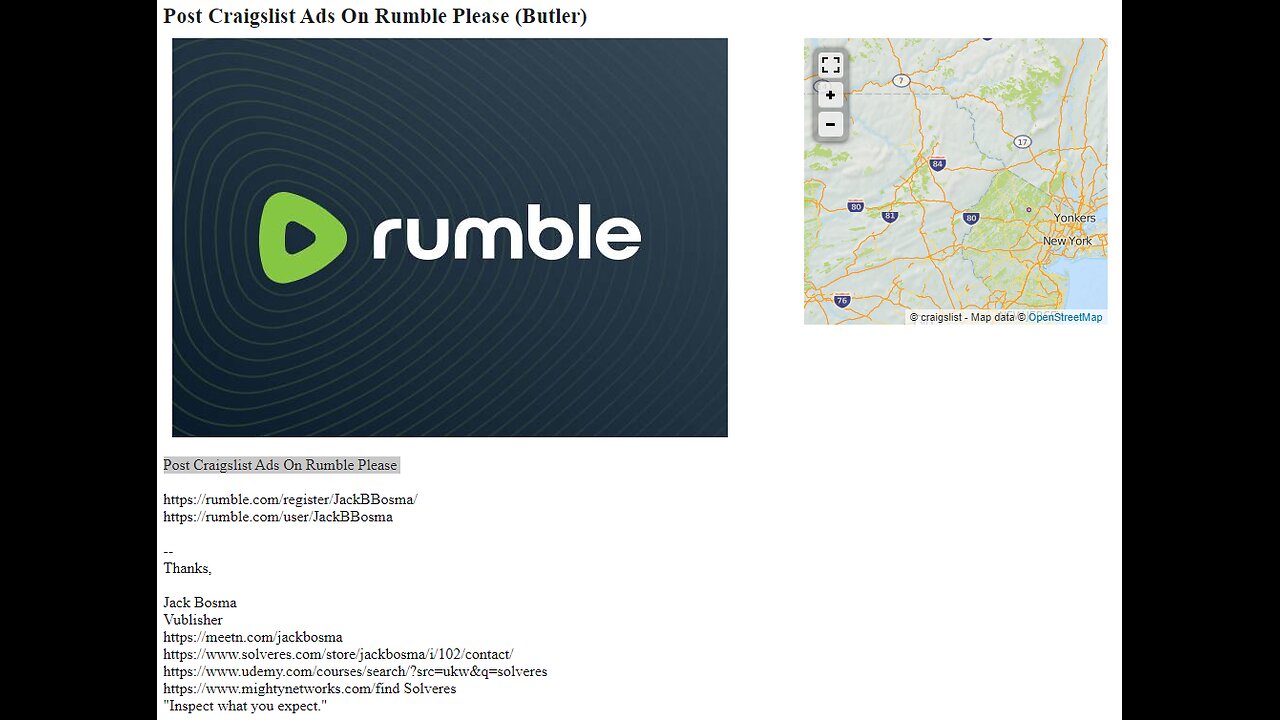 Post Craigslist Ads On Rumble Please