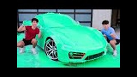 SLIME PRANK ON TWIN BROTHERS CAR!!!