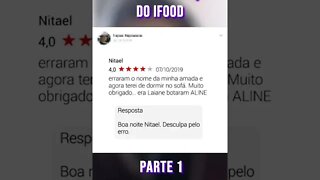 Melhores avaliações do IFOOD #shorts