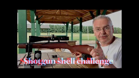 Shotgun shell challenge with savage 93 in 17hmr and Cabelas Alaskan guide scope Hornady vmax boolots