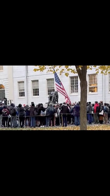 Brainwashed Harvard Students Rip Down American Flag