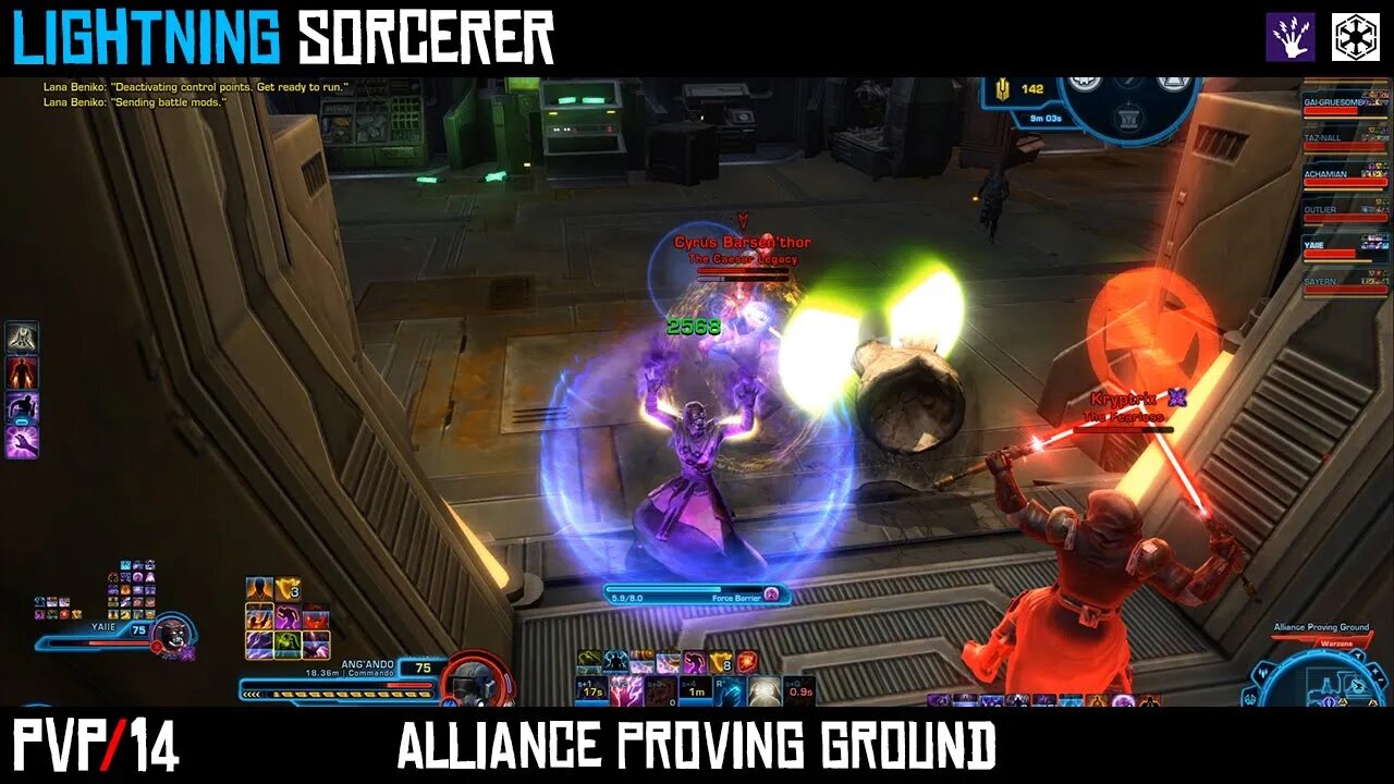 SWTOR Lightning Sorcerer PVP | Alliance Proving Ground - Full Match | 2020 Gameplay | 1080p / 60fps