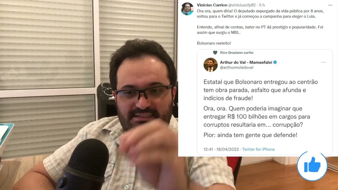 Arthur do Val (MBL) prefere a volta do Lula ao poder por este motivo