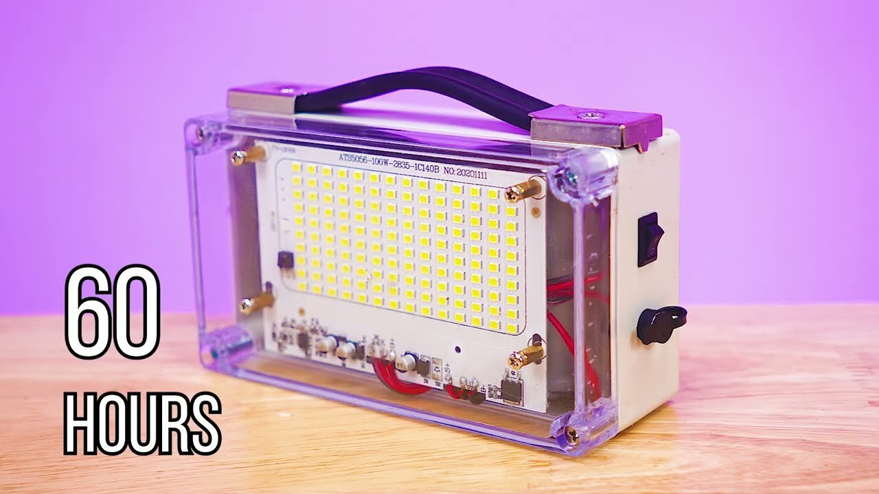 How to Make Portable LED Light, 50 Hours Continuous Light