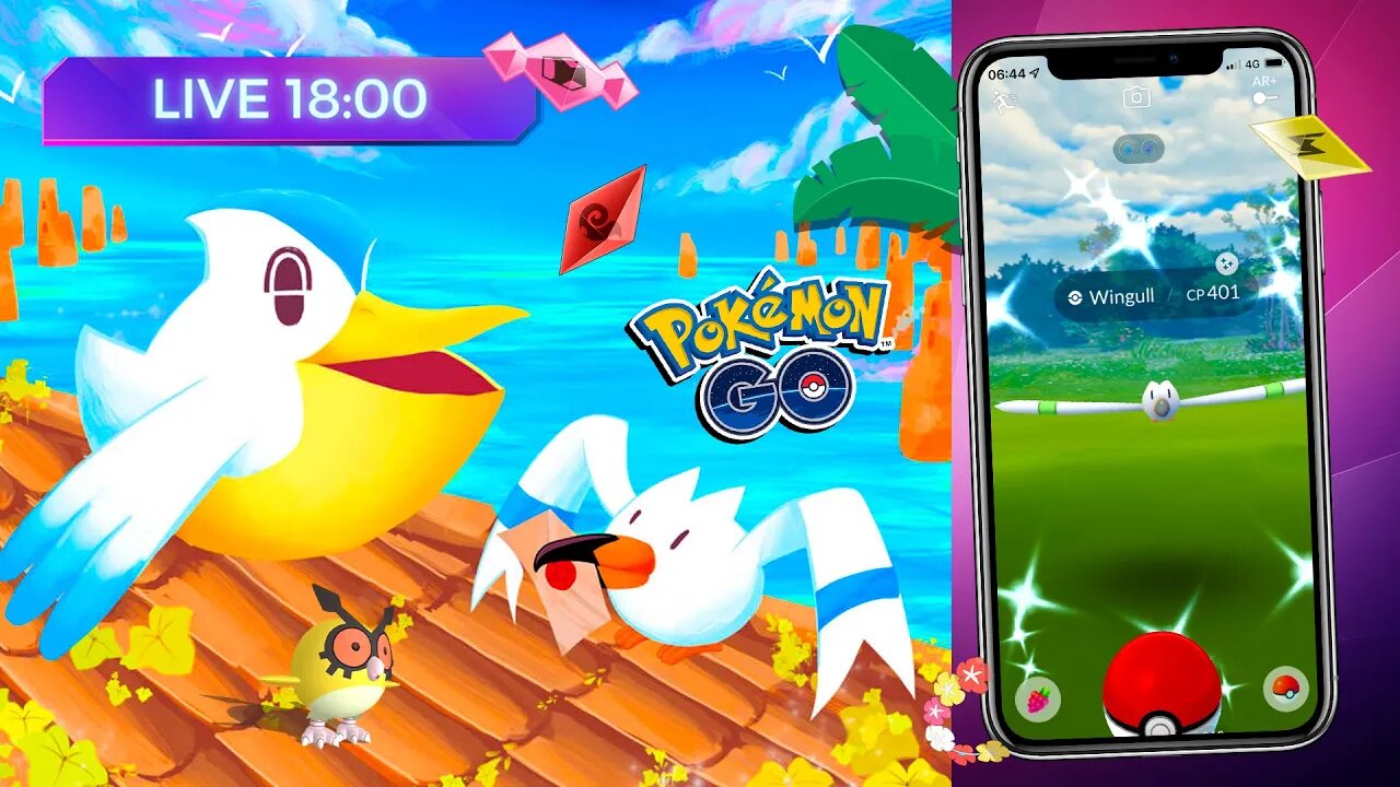 🕕 WINGULL SHINY! DOBRO DE DOCES AO CAPTURAR POKÉMON! Hora do Holofote! Pokémon GO!