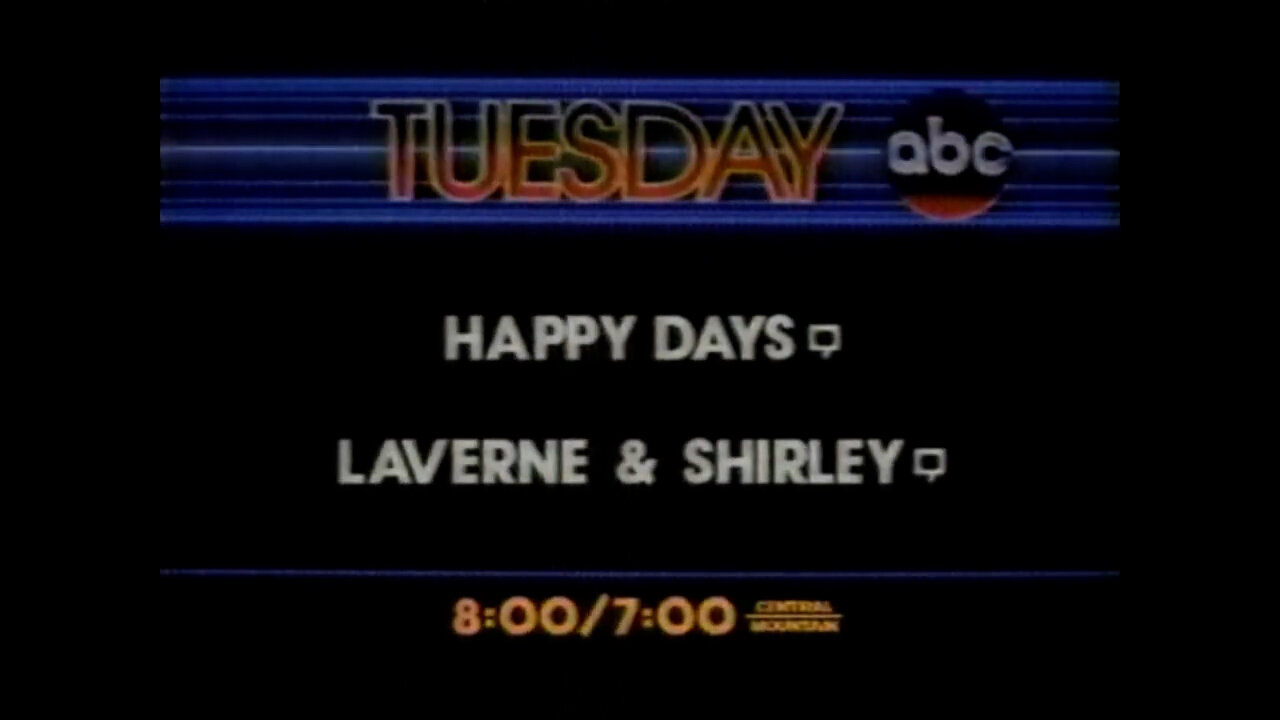 March 6, 1983 - ABC Promos for 'Happy Days' & 'Laverne and Shirley'