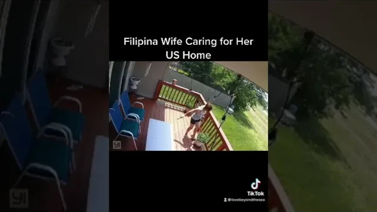 Filipina Wife Taking Care of Her American Home