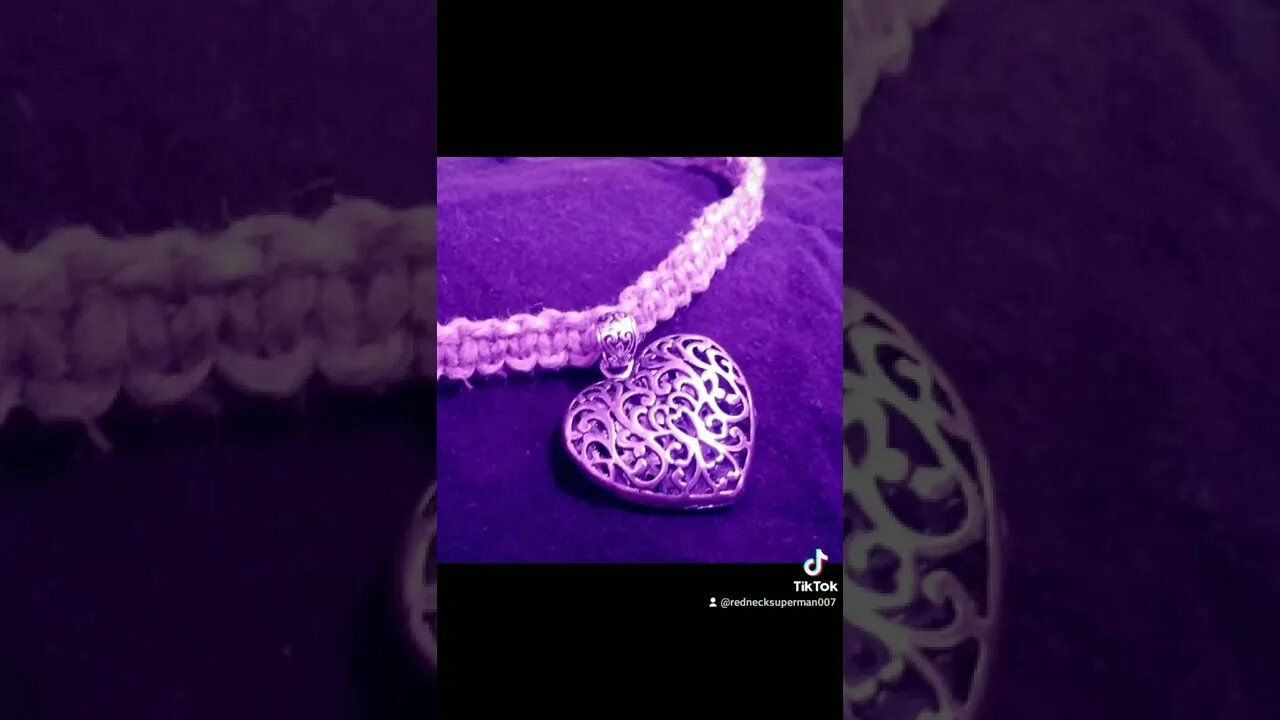 Hemp Jewelry Silver Heart