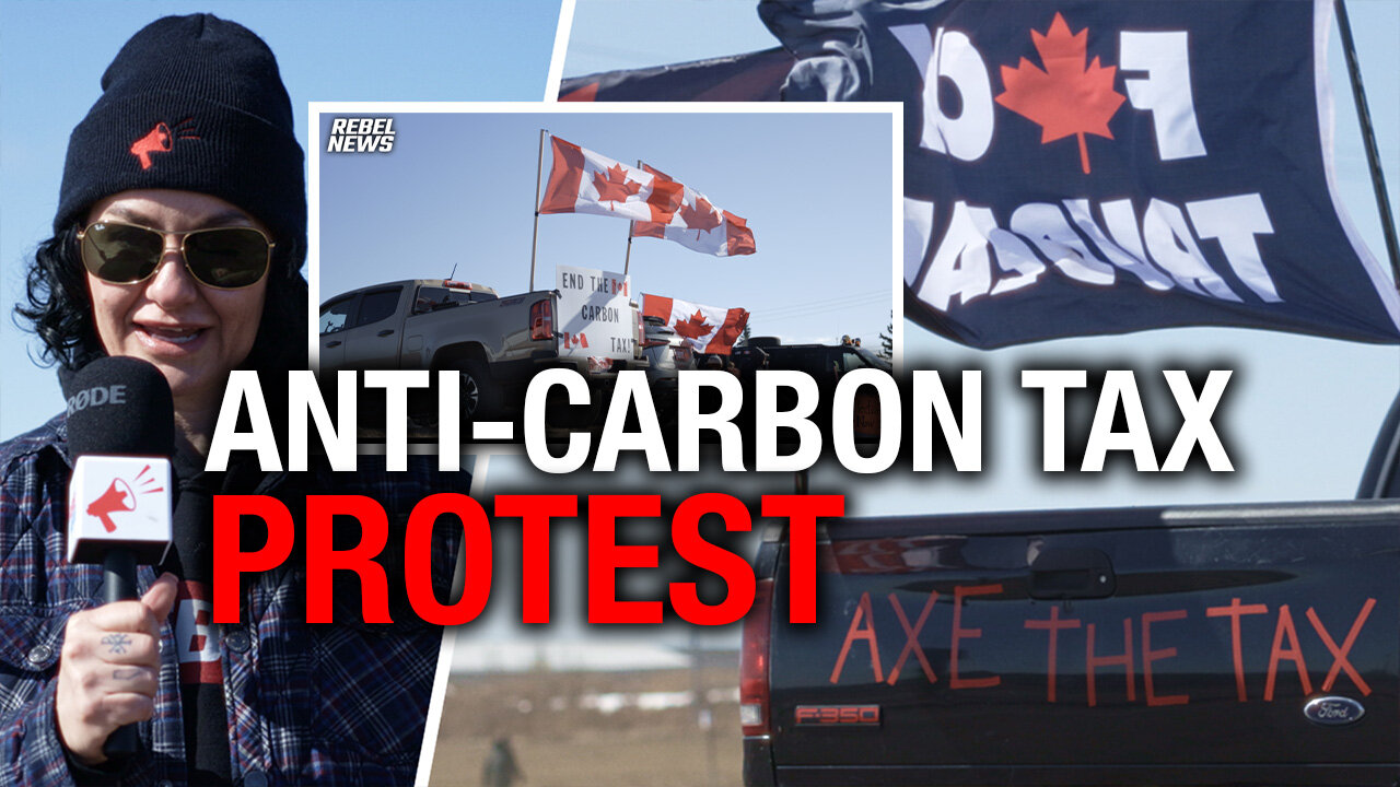 'Just quit!' Hundreds of carbon tax protesters at the AB-Sask border send a message to Trudeau