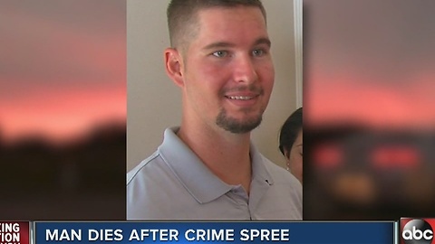 Tampa man dies after crime spree