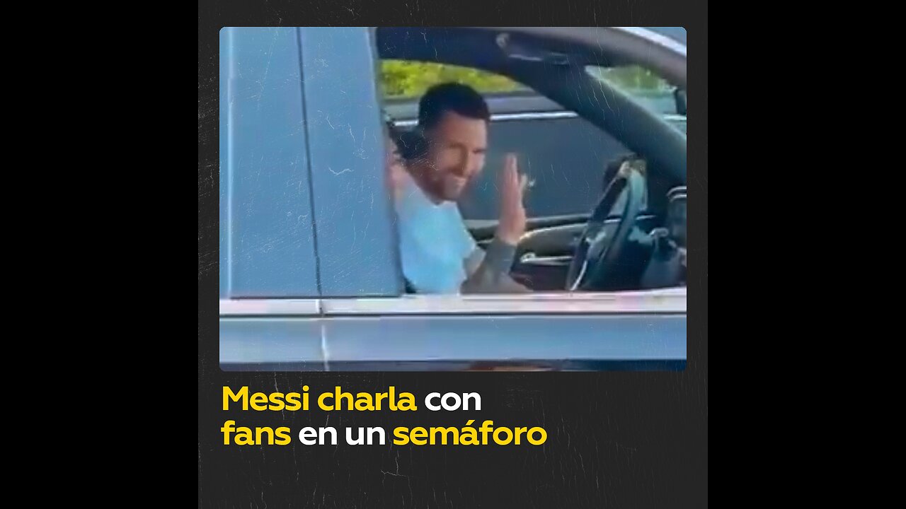 Messi habla tranquilamente con fans en un semáforo de Miami