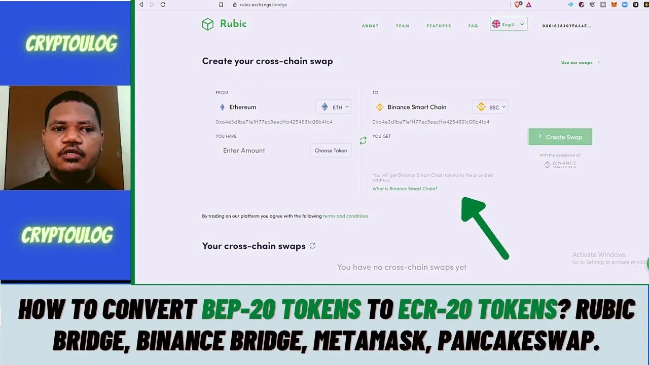 How To Convert Bep-20 Tokens To ECR-20 Tokens? Rubic Bridge, Binance Bridge, Metamask, Pancakeswap.