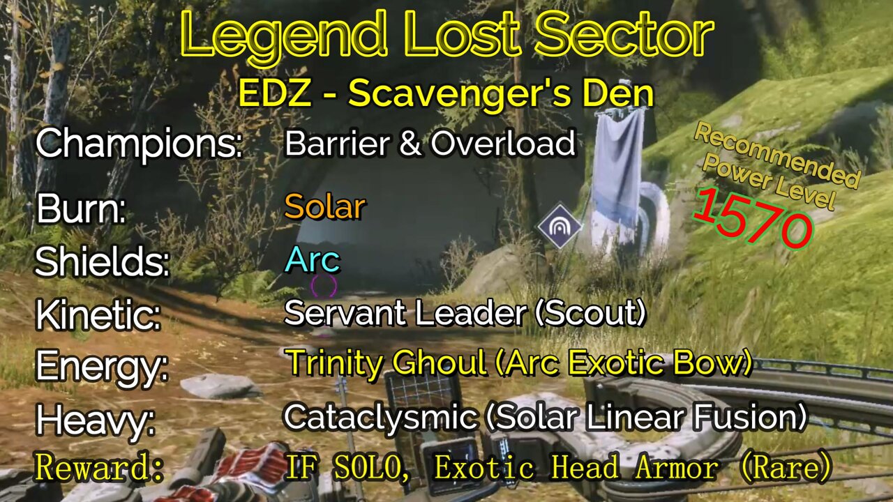 Destiny 2 Legend Lost Sector: EDZ - Scavenger's Den on my Hunter 10-14-22