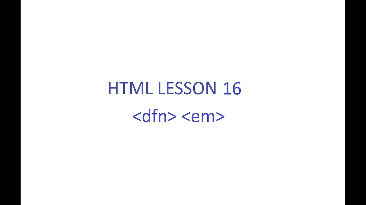 HTML Lesson 16