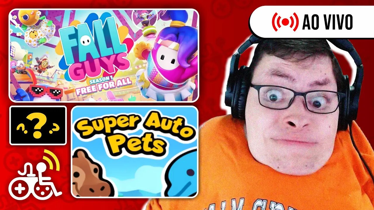 Fall Guys + Super Auto Pets em PORTUGUÊS - LIVE SOBRE RODAS