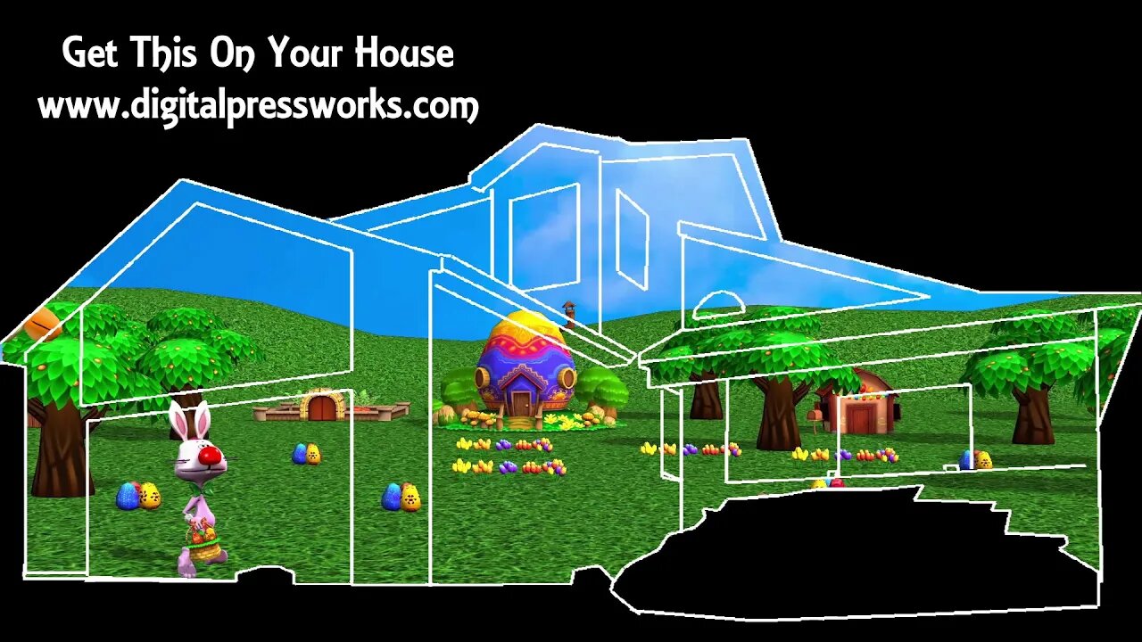 Peter Cottontail Easter House Projection Mapping Video Sample