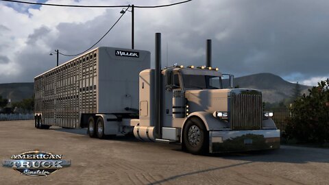 ATS Gameplay | Peterbilt Custom 379 | Ogden UT to Salina UT | Cows 44,092lb