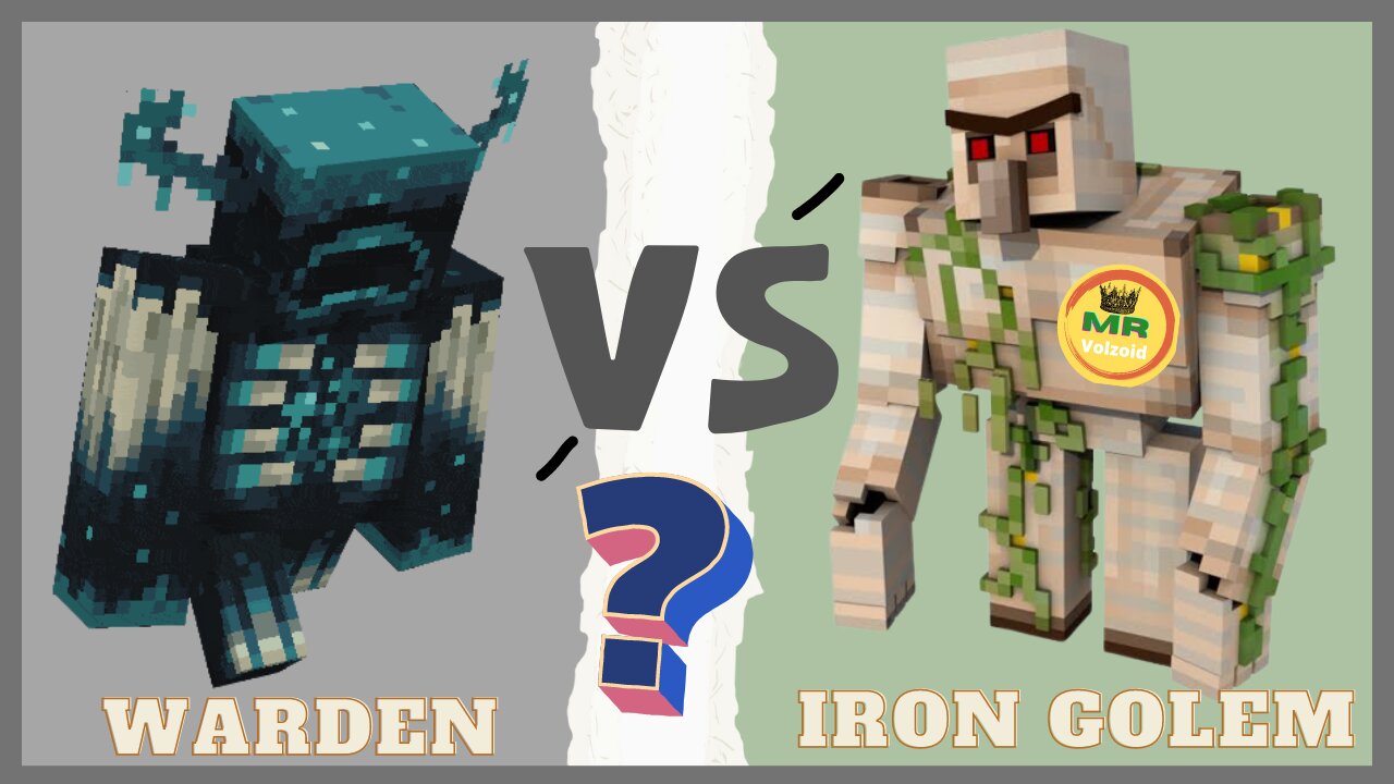 Minecraft mob battle, iron golem vs warden battle #minecraft