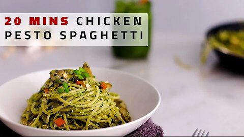 PASTA WITH PESTO SAUCES AND CHICKEN [ASMR] - DONE IN UNDER 20 MINS! cc by Cooking Thyme 🍝