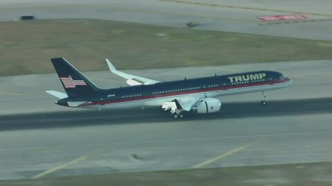 Donald Trump's plane lands in Palm Beach County after New York arraignment