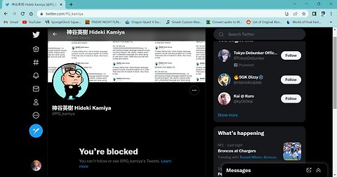 Hideki Kamiya: Hellbent on blocking (during the Bayonetta 3 boycott)