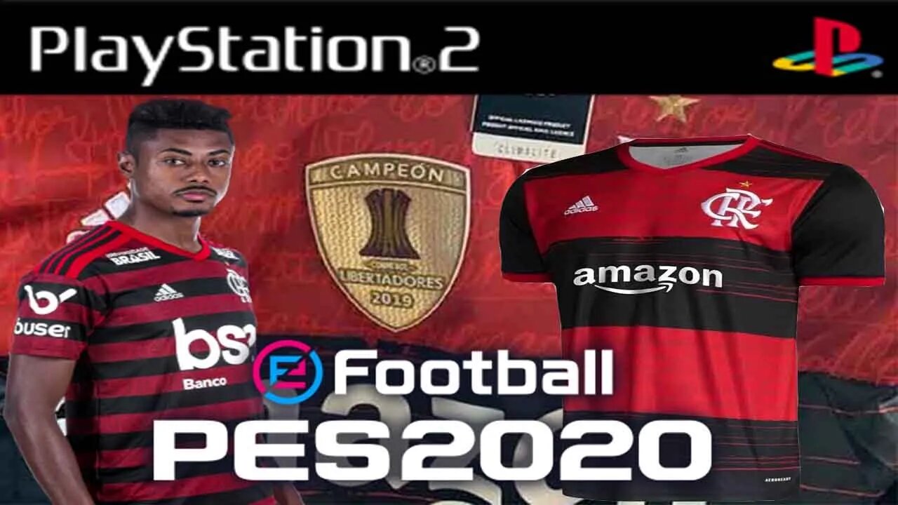 PES 2020 PS2 100% ATUALIZADO FLAMENGO COM NOVO PATROCÍNIO AMAZON