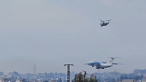 Russian Ka-52 Escorts Il-76MD at Khmeimim Airbase: A Display of Aerial Coordination