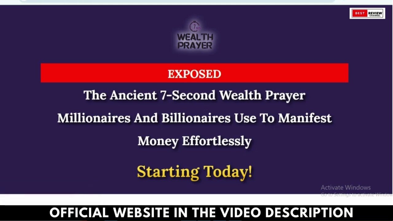 A 7 seconds wealth prayer "Finally" Something that works|The Ancient 7-Second Wealth Prayer Review