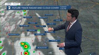 Isolated storms again later Sunday