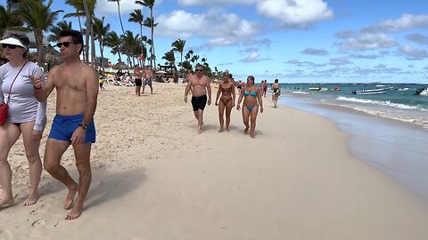 🇩🇴 Beautiful day at Punta Cana beach beach walk 1080P🌴