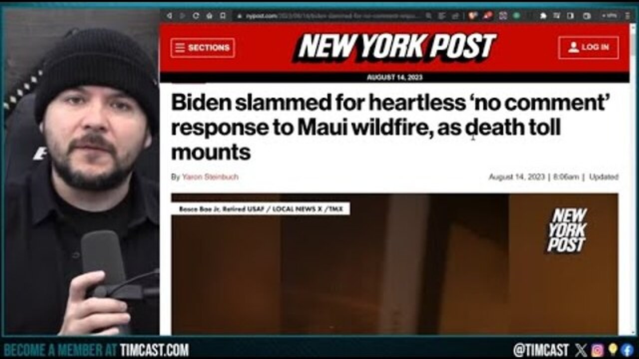 BIDEN ABANDONS MAUI, ROASTED FOR VACATIONING DURING MAJOR WILDFIRE CRISIS, SAYS NO COMMENT