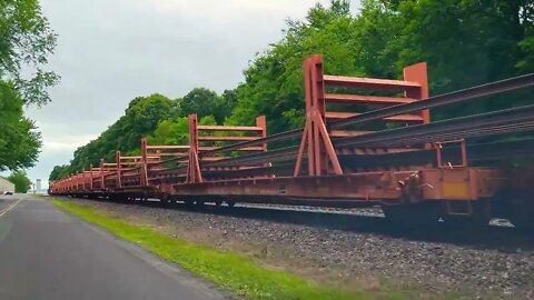 Rail Train NS-914 (Norfolk Southern) tied down at Yatesville Pennsylvania June 18 2022 #NS914