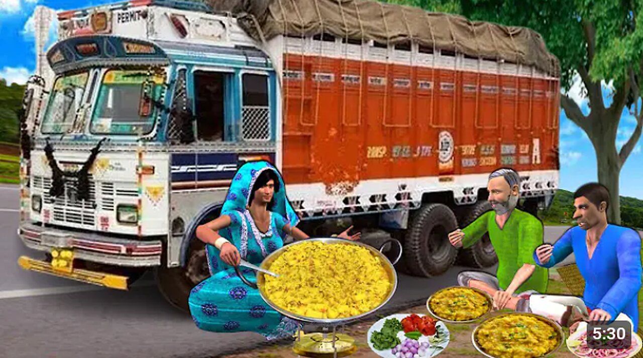 Lady Truck Driver Khichdi Cooking Masala Khichdi Recipe Hindi Kahani Moral Stories New Comedy Video