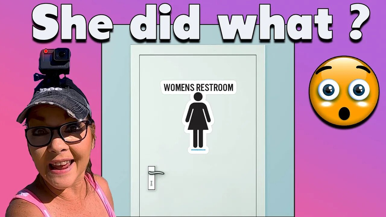 oh no she forgot to turn off camera in womens restroom...