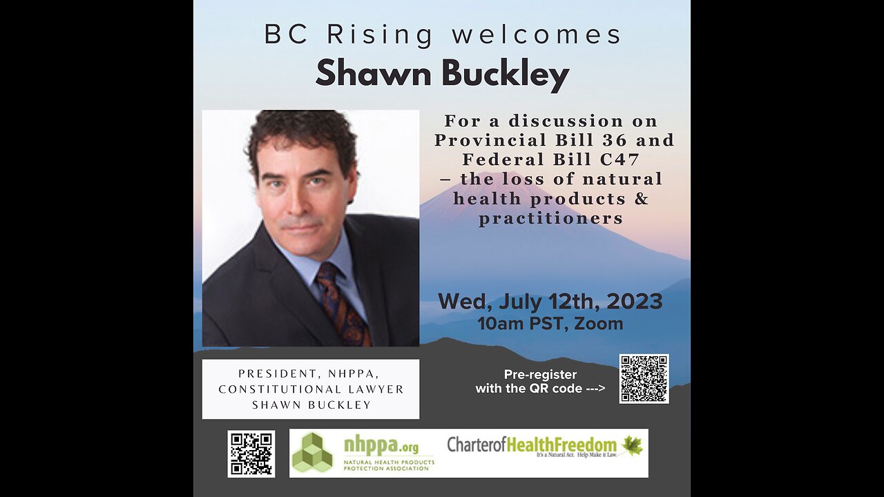 BC Rising - Guest Speaker, Shawn Buckley, NHPPA re Bill C-47, July 12, 2023