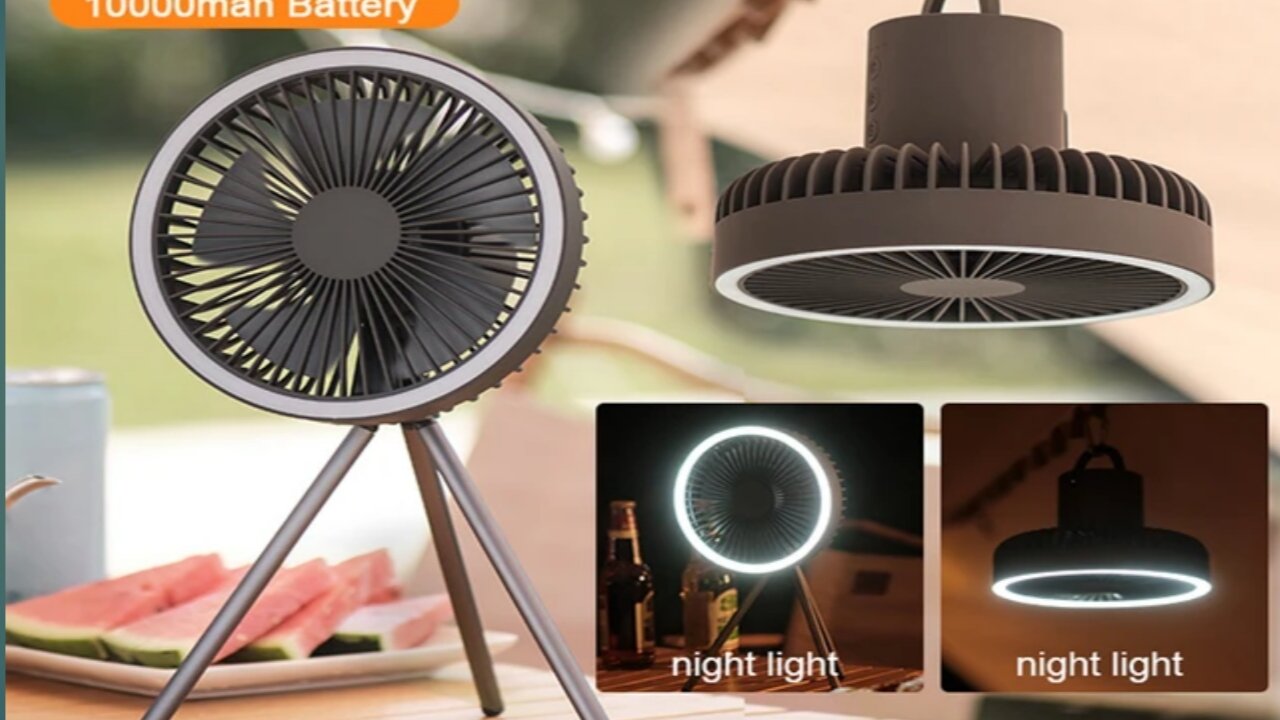 Camping Fan Rechargeable Desktop Portable Circulator Wireless Ceiling Electric Fan with Power Bank