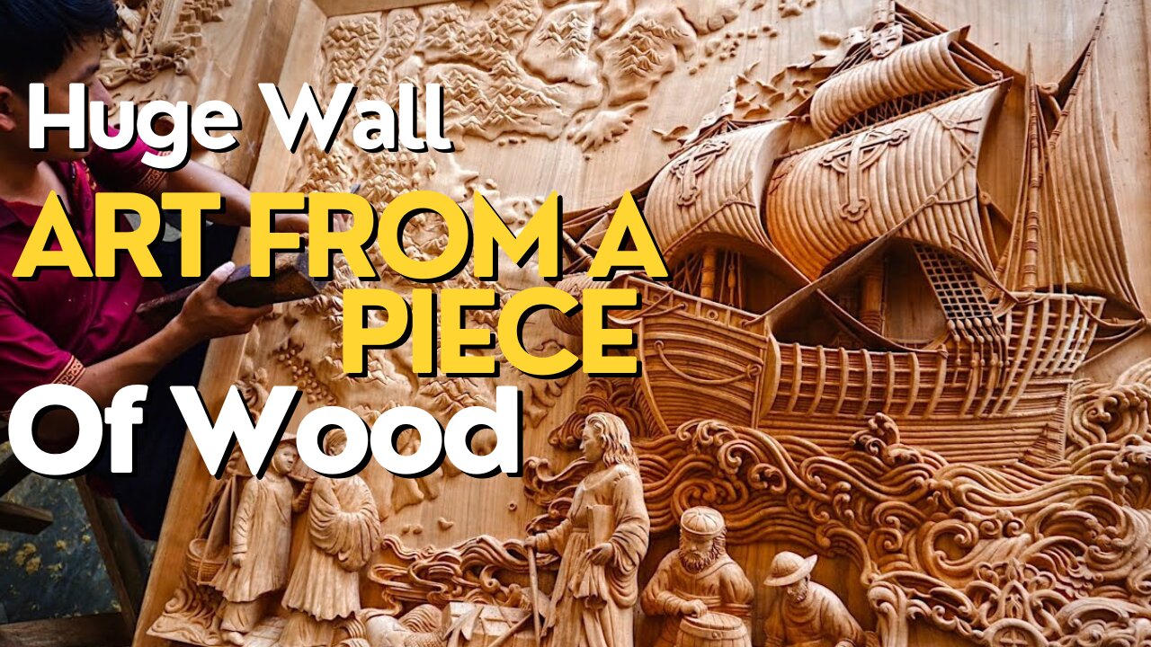 Wood Carving : Huge Wall Art from a Piece of Wood