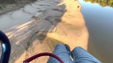 Flying down low over the Arkansas River - Paramotor Arkansas