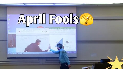 Math Professor Fixes Projector Screen (April Fools Prank)