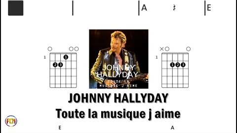 JOHNNY HALLYDAY Toute la musique j aime - (Chords & Lyrics like a Karaoke) HD