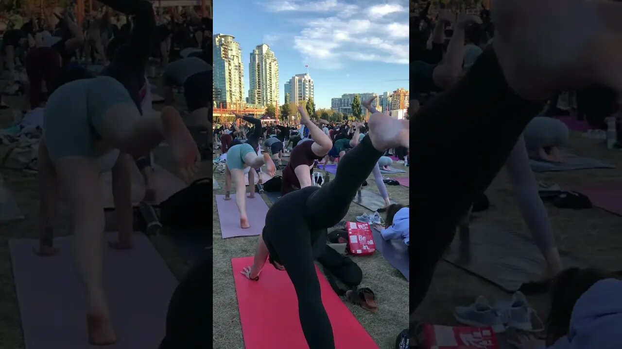 600 Person outdoor yoga session Vancouver