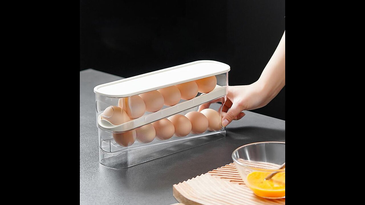 Refrigerator Egg Storage Box Automatic Scrolling Egg Holder