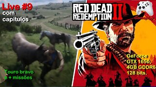 Red Dead Redemption 2 - Touro bravo e + missões - com capítulos - Live #9